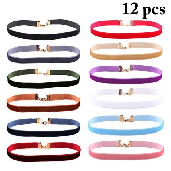 2020 original punk new fashion 12pcs colorful velvet strip female choker necklace retro gothic collar necklaces women gift, Golden;silver
2020 original punk new fashion 12pcs colorful velvet strip female choker necklace retro gothic collar necklaces women gift, Golden;silver