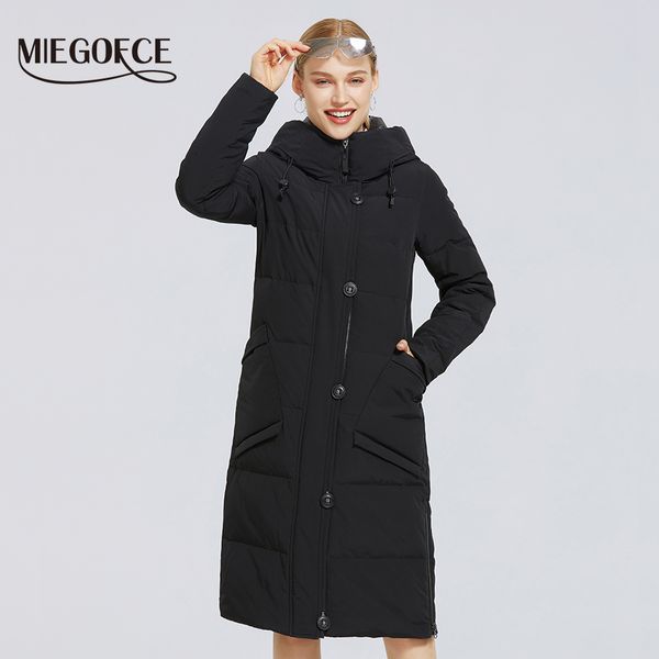 miegofce winter new women's cotton coat length simple style windproof jacket winter parkas fashion stylish woman parkas 201006, Black
miegofce winter new women's cotton coat length simple style windproof jacket winter parkas fashion stylish woman parkas 201006, Black