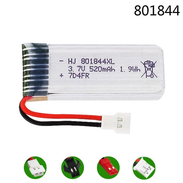 3.7v 520mah 801844 rc lithium battery for hubsan h107p 801844 25c 1.9wh battery xh2.54/sm/jst for h107p rc camera drone accessories
3.7v 520mah 801844 rc lithium battery for hubsan h107p 801844 25c 1.9wh battery xh2.54/sm/jst for h107p rc camera drone accessories
