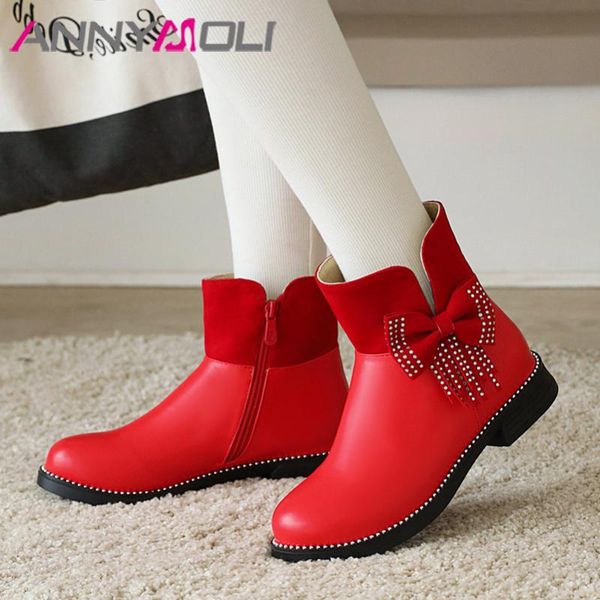 annymoli platform flat ankle boots woman boots zip round toe short crystal bow ladies shoes autumn winter red big size 40, Black
annymoli platform flat ankle boots woman boots zip round toe short crystal bow ladies shoes autumn winter red big size 40, Black