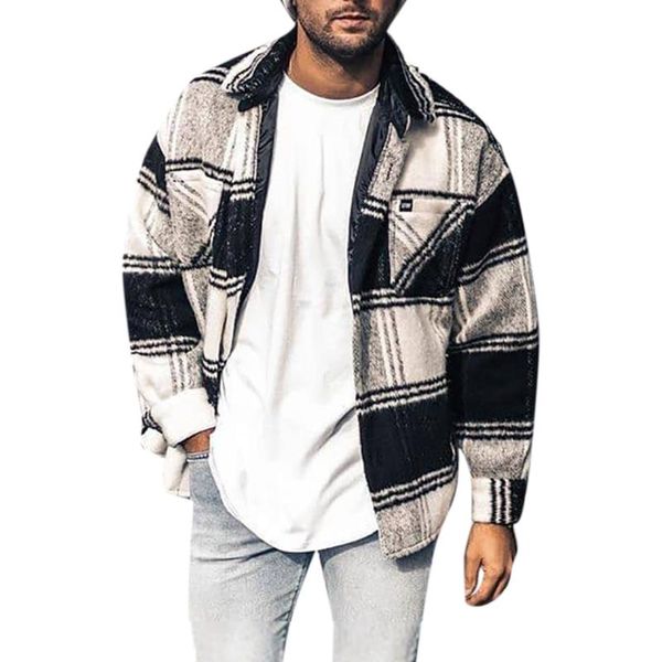 men's jackets mens fashion shirt palid coat autumn button durn-down collar clothing long sleeve casual shirts male, Black;brown
men's jackets mens fashion shirt palid coat autumn button durn-down collar clothing long sleeve casual shirts male, Black;brown