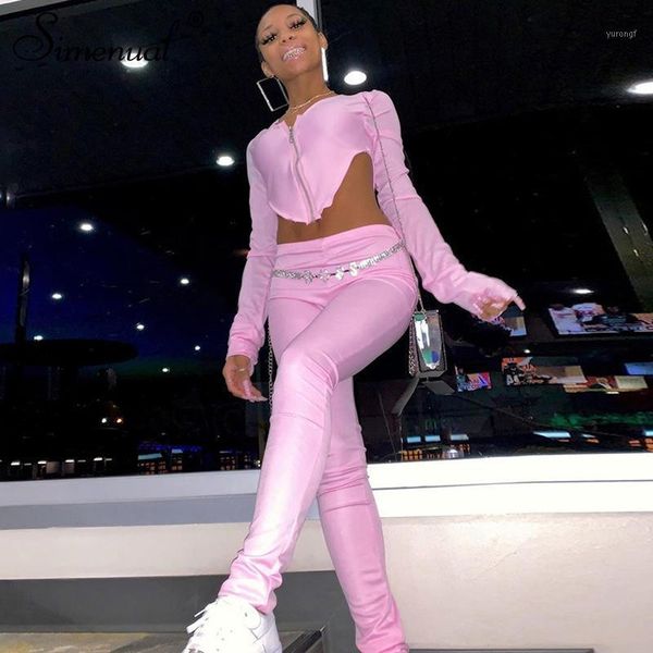 simenual zipper long sleeve sporty casual two piece sets crop and pants fall 2020 women clothing fashion workout outfits1, Gray
simenual zipper long sleeve sporty casual two piece sets crop and pants fall 2020 women clothing fashion workout outfits1, Gray