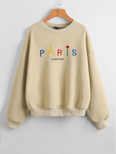 letter embroidery pullover p2lv#, White;black
letter embroidery pullover p2lv#, White;black