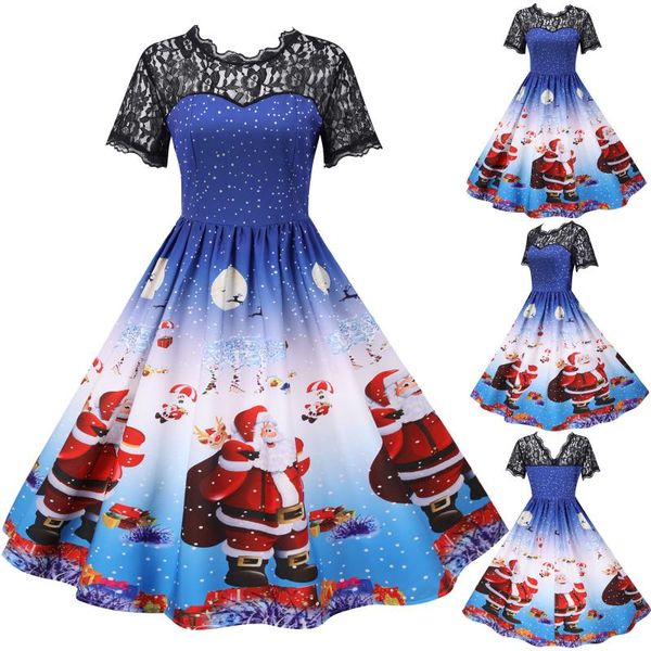 40# christmas dress elegant short sleeve lace 1950s vintage party dresses xmas new year santa printed pinup vestidos robe, Black;gray
40# christmas dress elegant short sleeve lace 1950s vintage party dresses xmas new year santa printed pinup vestidos robe, Black;gray