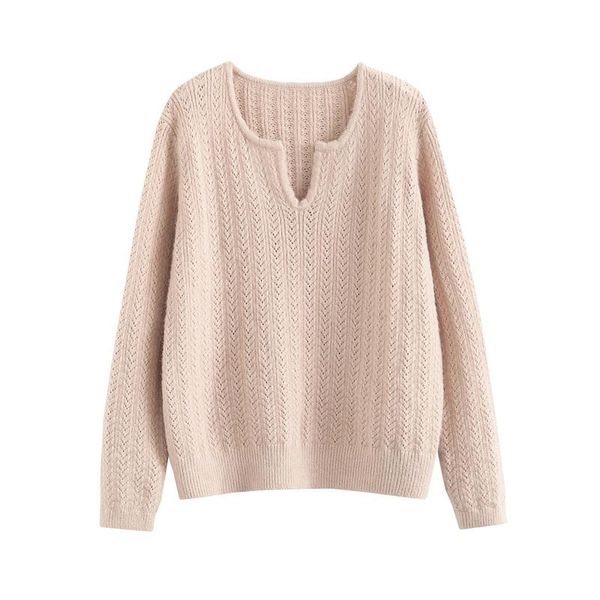 women's sweaters 2021 temperament cave autumn and winter small v neckline pullover, White;black
women's sweaters 2021 temperament cave autumn and winter small v neckline pullover, White;black
