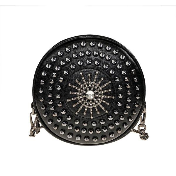vintage women circular handbag for female rivet crossbody shoulder bag diamond purse
vintage women circular handbag for female rivet crossbody shoulder bag diamond purse