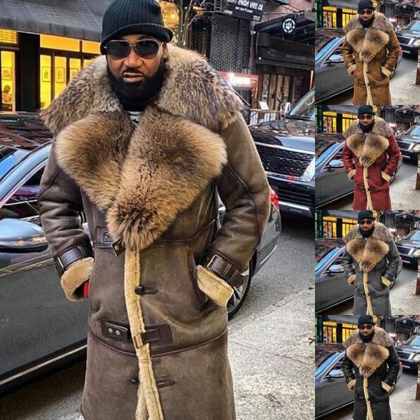 men's wool & blends wepbel men long warm thick coat pocket full sleeve fur turn down neck solid color horn button, Black
men's wool & blends wepbel men long warm thick coat pocket full sleeve fur turn down neck solid color horn button, Black