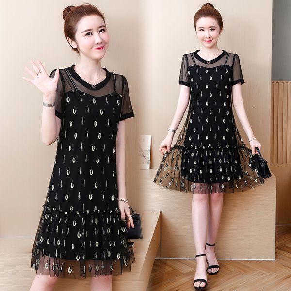 women will see printed crochet patchwork big plus size l loose thin occasional party dress in beach ylk7, Black;gray
women will see printed crochet patchwork big plus size l loose thin occasional party dress in beach ylk7, Black;gray