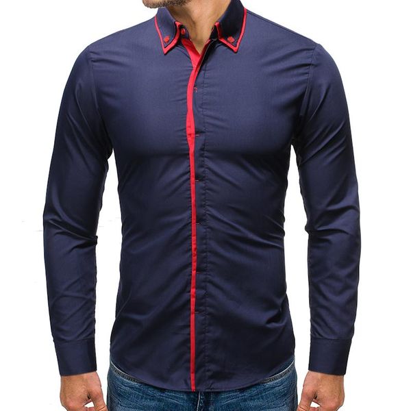 men's casual shirts lvba brand spring autumn men button-down solid patchwork shirt mens long sleeve business slim fit male, White;black 
men's casual shirts lvba brand spring autumn men button-down solid patchwork shirt mens long sleeve business slim fit male, White;black