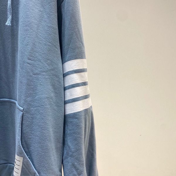 men women tb classic four-bar pure thom cotton hooded terry pullover light blue sweater loose hoodies brownenew, Black
men women tb classic four-bar pure thom cotton hooded terry pullover light blue sweater loose hoodies brownenew, Black