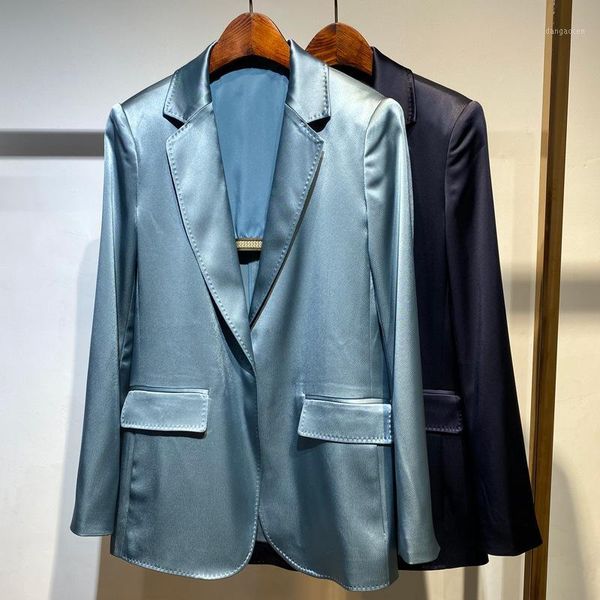 women's suit jacket high-end acetate forged matte blazer female thin section summer spring one-button buckle slim jacket female1, White;black
women's suit jacket high-end acetate forged matte blazer female thin section summer spring one-button buckle slim jacket female1, White;black