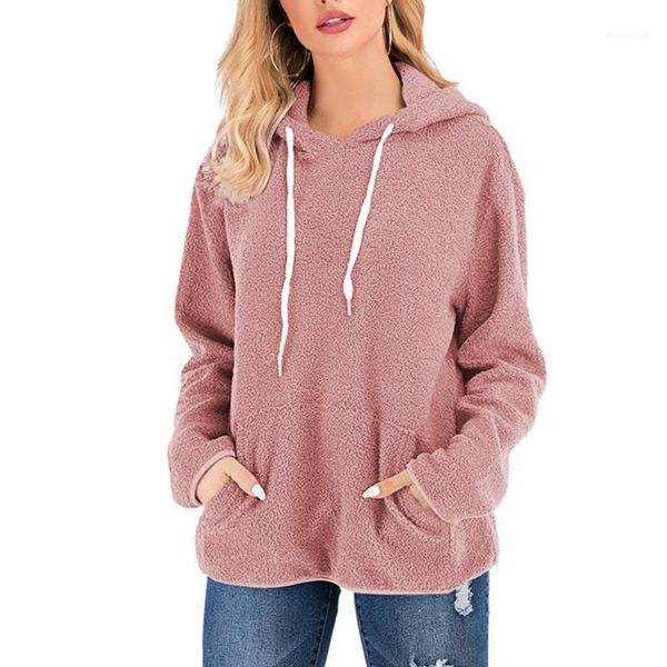 women's casual winter warm long sleeve solid color hooded plush sweatshirt thickness standard materials#351, Black
women's casual winter warm long sleeve solid color hooded plush sweatshirt thickness standard materials#351, Black