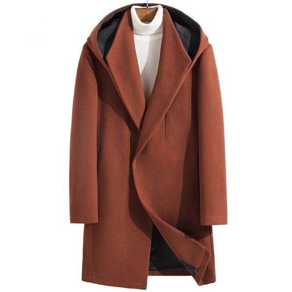 thoshine brand winter 34% wool cashmere men thick coats hooded classic turn down collar male fashion wool blend jackets trench 201128, Black 
thoshine brand winter 34% wool cashmere men thick coats hooded classic turn down collar male fashion wool blend jackets trench 201128, Black