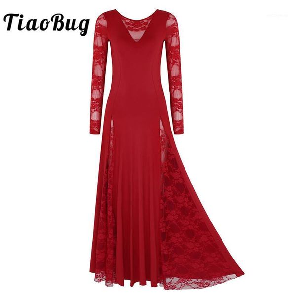 tiaobug women ballroom dress long sleeve lace splice prom rave party standard waltz tango modern competition dance dresses1, Black;red
tiaobug women ballroom dress long sleeve lace splice prom rave party standard waltz tango modern competition dance dresses1, Black;red