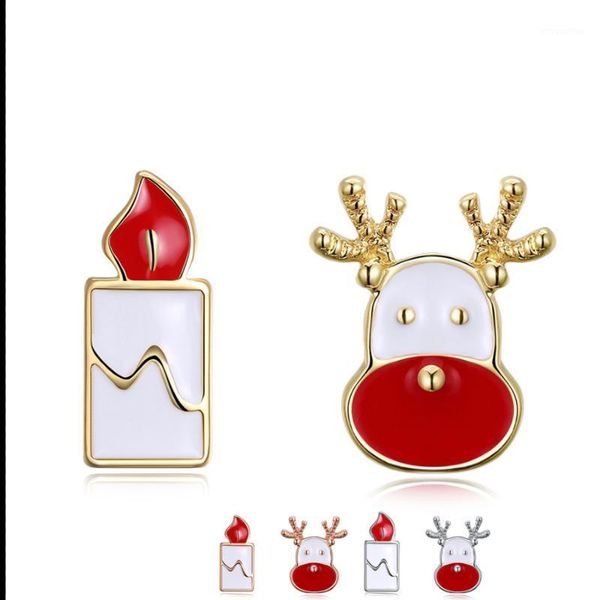 pfhoo christmas cute earrings for women 3 colors asymmetry elk with candle stud earrings female fashion jewelry gift1, Golden;silver
pfhoo christmas cute earrings for women 3 colors asymmetry elk with candle stud earrings female fashion jewelry gift1, Golden;silver