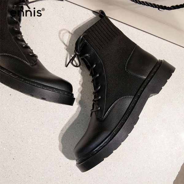 ennis classic woman martin boots platform genuine leather lace-up boots black elastic ankle autumn winter shoes new a0167
ennis classic woman martin boots platform genuine leather lace-up boots black elastic ankle autumn winter shoes new a0167