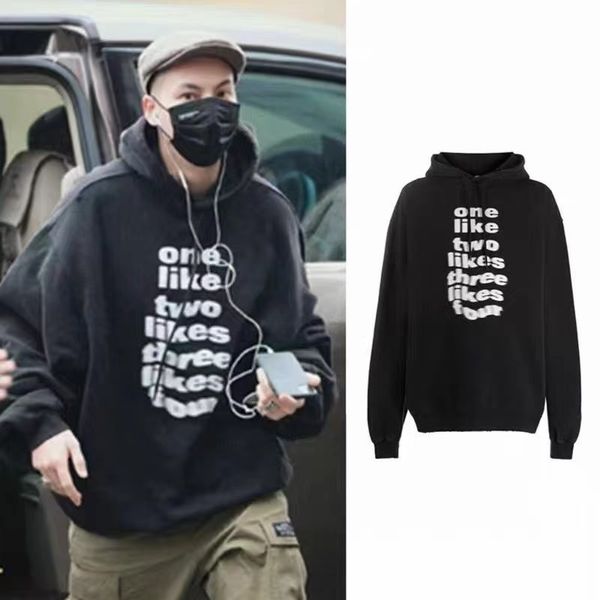 fashion designer style men women sweatshirts 20aw hollow out hooded sweater with one like, two likes... printed distressed oversize hoodie, Black
fashion designer style men women sweatshirts 20aw hollow out hooded sweater with one like, two likes... printed distressed oversize hoodie, Black