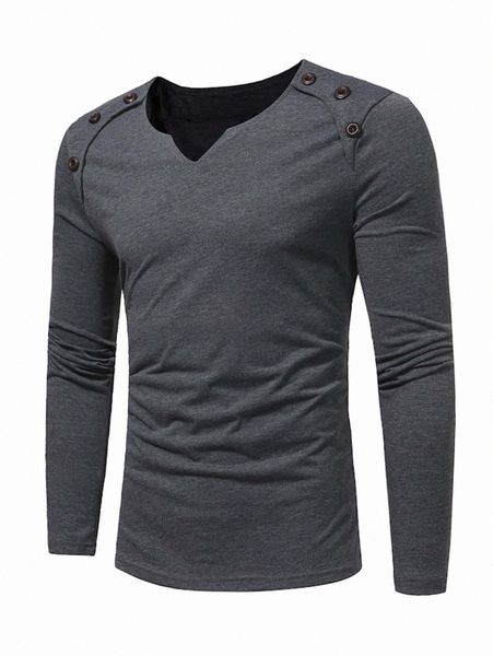 men button decoration v neck tee p1a8#, White;black
men button decoration v neck tee p1a8#, White;black