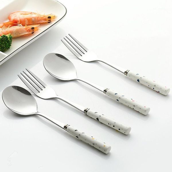 creative spoon stainless steel ceramic handle western fork home tableware ice cream dessert small teaspoon
creative spoon stainless steel ceramic handle western fork home tableware ice cream dessert small teaspoon