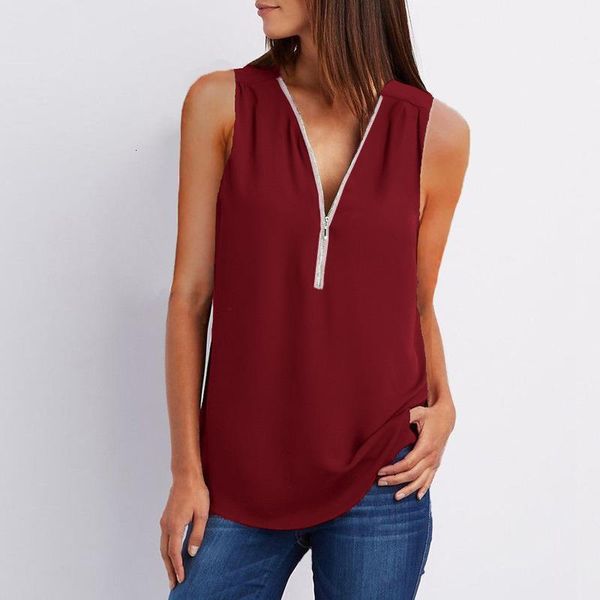 fashion women zipper solid v-neck summer vest shirt loose blouses female chiffon shirt casual sleeveless office blouse, White
fashion women zipper solid v-neck summer vest shirt loose blouses female chiffon shirt casual sleeveless office blouse, White