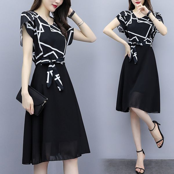 women ladies will see chiffon printed patchwork big plus size casual party skater balance dress bo67, Black;gray
women ladies will see chiffon printed patchwork big plus size casual party skater balance dress bo67, Black;gray
