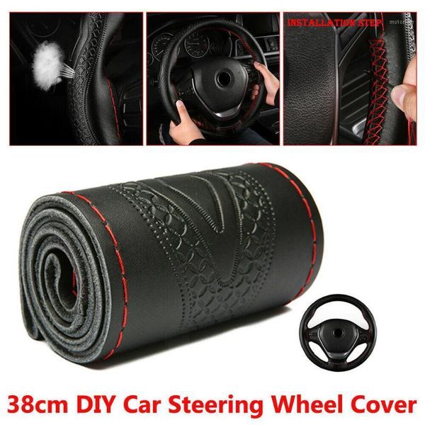 speorx ruiyyt 38cm leather car auto steering wheel cover embossing universal black diy car steering wheel cover accessories1
speorx ruiyyt 38cm leather car auto steering wheel cover embossing universal black diy car steering wheel cover accessories1