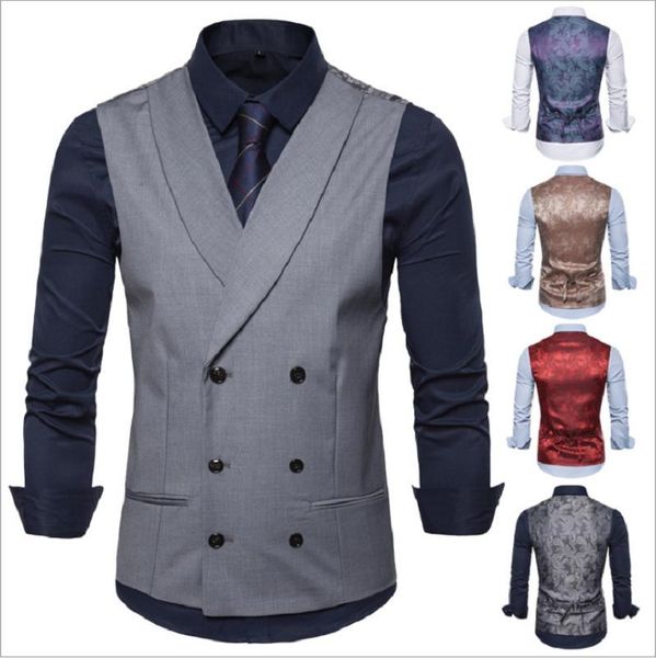 2021 summer new men's green fruit collar british style double-breasted large-size suit vest, Black;white
2021 summer new men's green fruit collar british style double-breasted large-size suit vest, Black;white