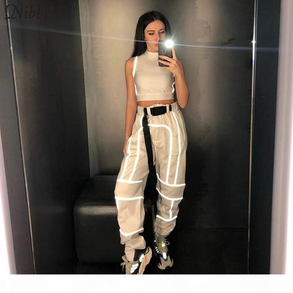nibber spring reflective cargo pants women casual harem pants 2019 black sweatpants ladies wild belt decoration active wear, Black;white
nibber spring reflective cargo pants women casual harem pants 2019 black sweatpants ladies wild belt decoration active wear, Black;white