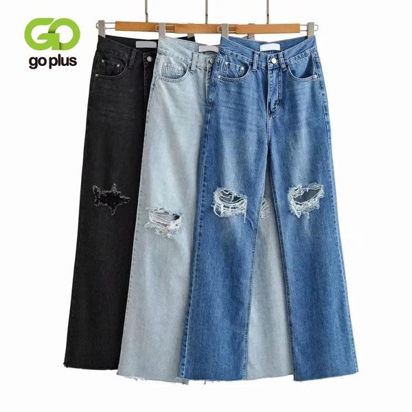 goplus jeans woman straight black pants high waist ripped streetwear jeans pantalon femme spijkerbroeken dames grande taille, Blue
goplus jeans woman straight black pants high waist ripped streetwear jeans pantalon femme spijkerbroeken dames grande taille, Blue