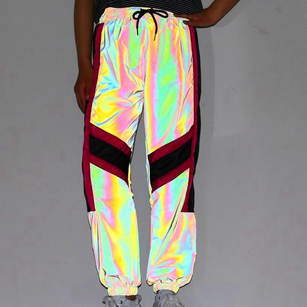 2021 colorful reflective black female jeans splice woman sweatpants night reflect hip hop light streetwear corridors gz8n, Black;white
2021 colorful reflective black female jeans splice woman sweatpants night reflect hip hop light streetwear corridors gz8n, Black;white