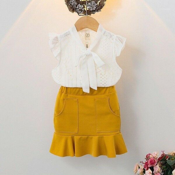 clothing sets 2pcs toddler kids baby girl clothes sleeveless solid lace vest yellow pleated skirt summer outfit set1, White
clothing sets 2pcs toddler kids baby girl clothes sleeveless solid lace vest yellow pleated skirt summer outfit set1, White