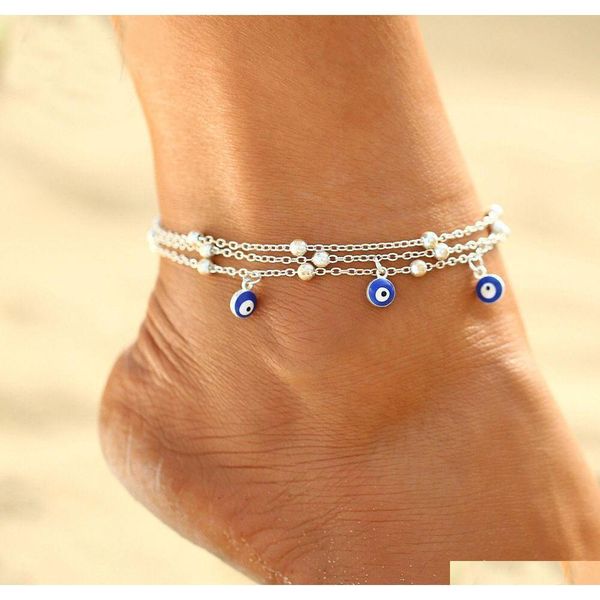 s1604 fashion jewelry multi-layer anklet turkish blue eye pendant beaded ankle bracelet beach anklets 1h5wy, Golden;silver
s1604 fashion jewelry multi-layer anklet turkish blue eye pendant beaded ankle bracelet beach anklets 1h5wy, Golden;silver