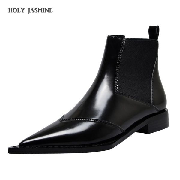real leather women ankle boots pointed toe elastic band women motorcycle boots slip-on low heels black shoes female botas mujer
real leather women ankle boots pointed toe elastic band women motorcycle boots slip-on low heels black shoes female botas mujer