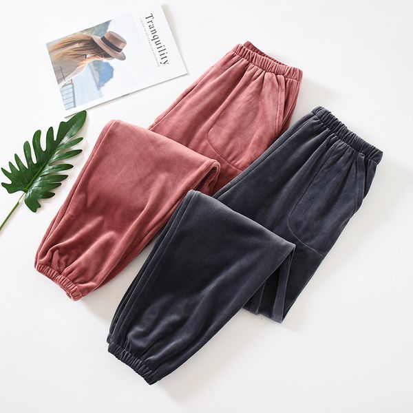 solid pocket loose home pants ladies sleep bottoms winter warm velvet trousers female lounge wear plus size women's home clothes, Black;pink
solid pocket loose home pants ladies sleep bottoms winter warm velvet trousers female lounge wear plus size women's home clothes, Black;pink
