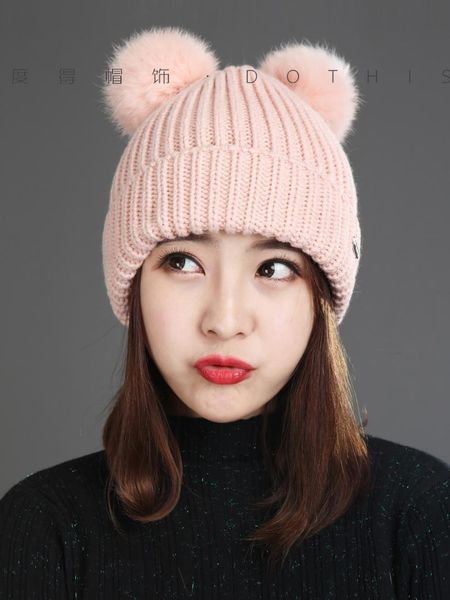 beanie/skull caps hat children's korean version winter fashion wool versatile double ball hair knitted korea, Blue;gray
beanie/skull caps hat children's korean version winter fashion wool versatile double ball hair knitted korea, Blue;gray