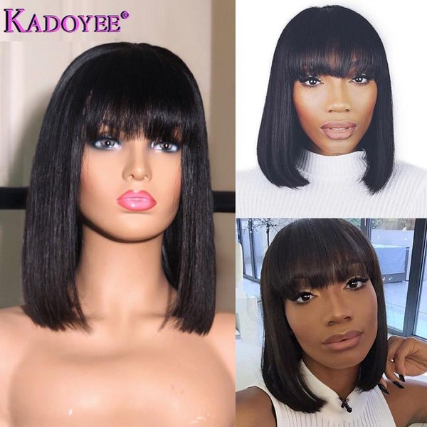short lace front human hair wig brazilian remy hair bob wig with bangs 10" pre plucked lace wig natural hairline for black women y19071
short lace front human hair wig brazilian remy hair bob wig with bangs 10" pre plucked lace wig natural hairline for black women y19071