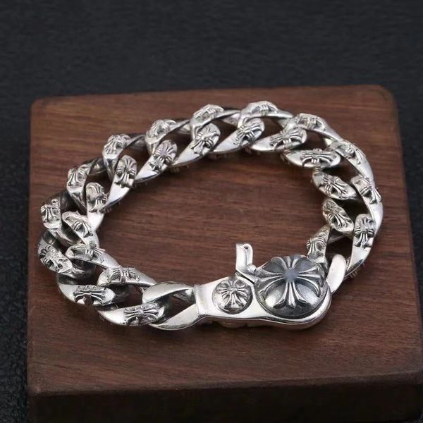 s925 sterling silver retro make old hand jewelry man taiyin personality punk fashion cross bracelet, Golden;silver
s925 sterling silver retro make old hand jewelry man taiyin personality punk fashion cross bracelet, Golden;silver