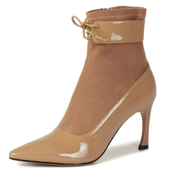 2020 new fashion women soft ankle boots cow leather zippers boots winter pointed toe lace up high heels women, Black
2020 new fashion women soft ankle boots cow leather zippers boots winter pointed toe lace up high heels women, Black