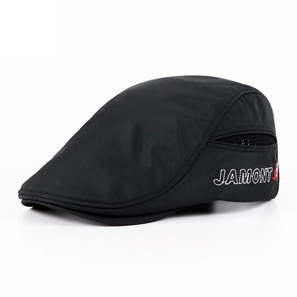 berets male spring summer dry quickly polyester ivy caps dad mesh flat peaked sboy hat big head men plus size beret cap 56-61cm, Blue;gray