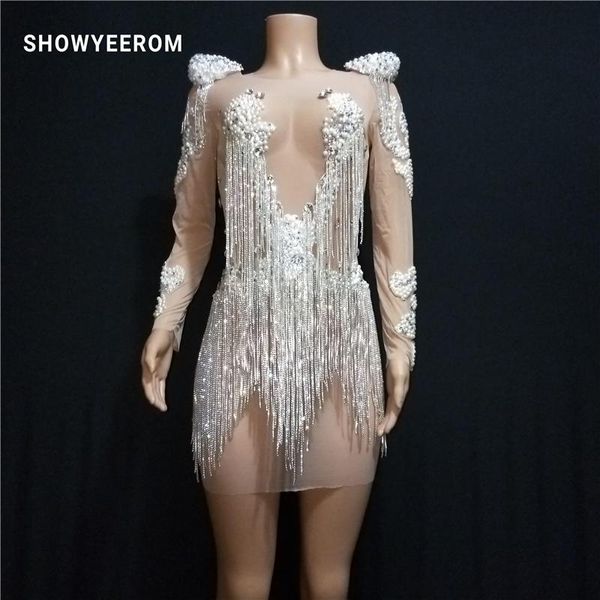 stage wear pearl rhinestones fringes dress transparent elastic mesh singer evening performance tassel short, Black;red
stage wear pearl rhinestones fringes dress transparent elastic mesh singer evening performance tassel short, Black;red