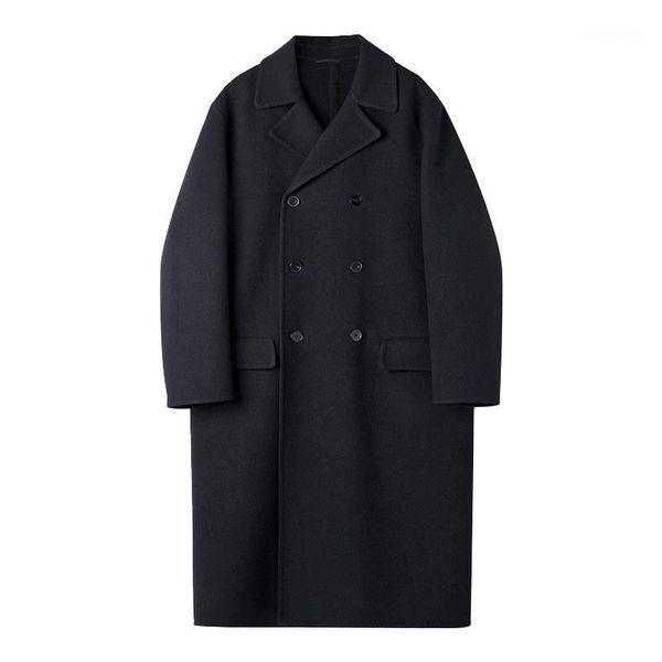 men's wool & blends japanese classic simple black double-breasted woolen coat men's loose long coat1
men's wool & blends japanese classic simple black double-breasted woolen coat men's loose long coat1