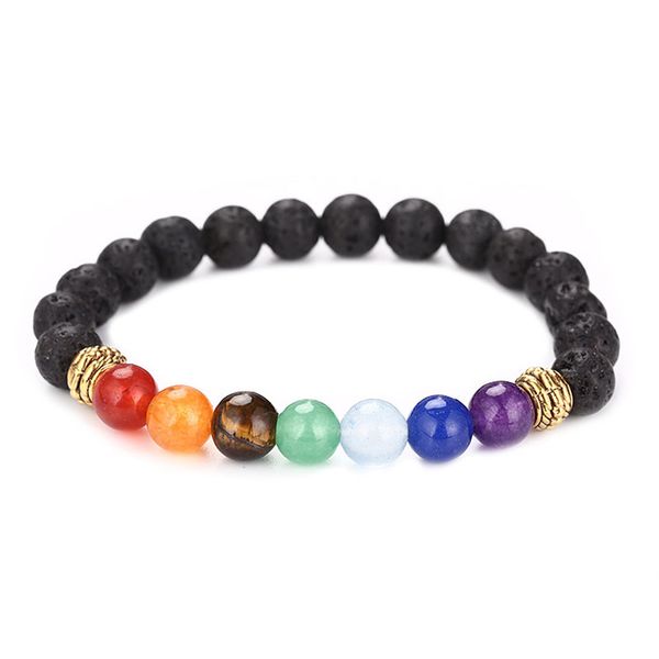 8mm natural energy lava stone gold silver plated strands charm bracelets for women men handmade beaded jewelry, Black
8mm natural energy lava stone gold silver plated strands charm bracelets for women men handmade beaded jewelry, Black