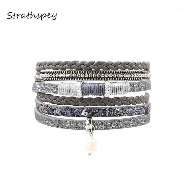 bracelet pu leather bracelets&bangles for women bohemia handmade pearl and crystal set flower rhinestone black/grey/brown/blue1, Golden;silver
bracelet pu leather bracelets&bangles for women bohemia handmade pearl and crystal set flower rhinestone black/grey/brown/blue1, Golden;silver