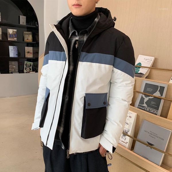teen cotton coat high collar windproof hooded stitching contrast color male cotton coat warm slim man1, Black
teen cotton coat high collar windproof hooded stitching contrast color male cotton coat warm slim man1, Black