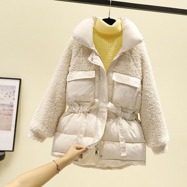 women slim down jacket new 2020 winter patchwork lamb warm short down puffer coats female stand collar korean parkas outwear, Black
women slim down jacket new 2020 winter patchwork lamb warm short down puffer coats female stand collar korean parkas outwear, Black