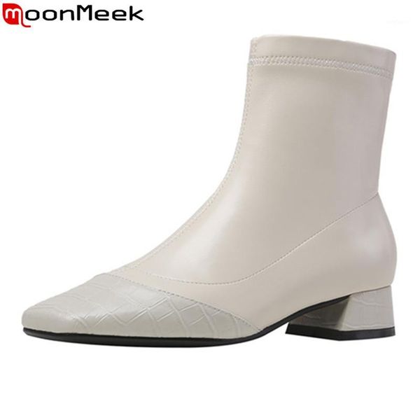 moonmeek 2020 genuine leather boots low heel square toe simple ladies shoes autumn winter ankle boots for woman black1, Black
moonmeek 2020 genuine leather boots low heel square toe simple ladies shoes autumn winter ankle boots for woman black1, Black