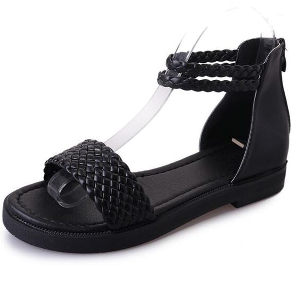 sandals gladiator women summer flat female toe roman shoes student hollow out women1, Black
sandals gladiator women summer flat female toe roman shoes student hollow out women1, Black