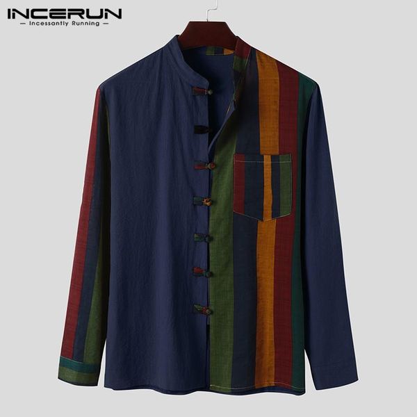 vintage men shirt long sleeve 2020 chinese style button striped patchwork streetwear cotton casual camisas hombre incerun, White;black
vintage men shirt long sleeve 2020 chinese style button striped patchwork streetwear cotton casual camisas hombre incerun, White;black