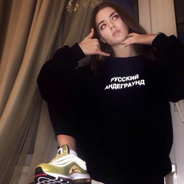 hoodies underground with russian letter printed reflective inscriptions women's female sweatshirt pqpux, Black
hoodies underground with russian letter printed reflective inscriptions women's female sweatshirt pqpux, Black