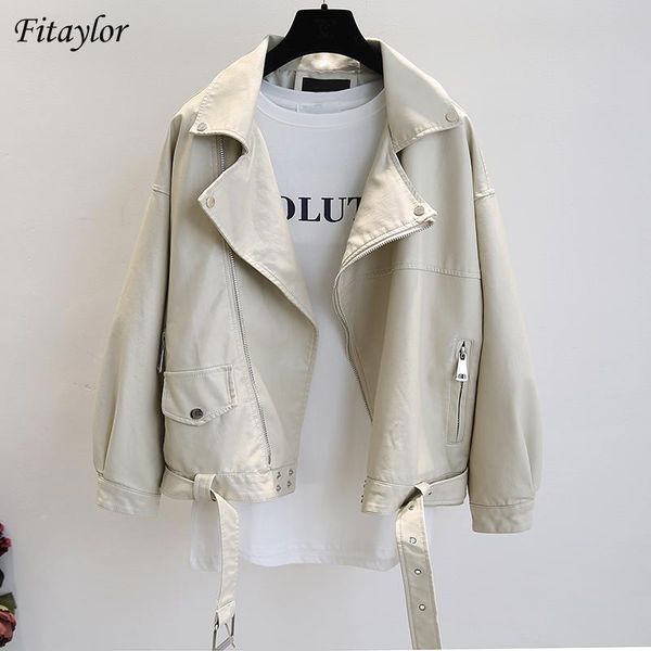 women's fur & faux fitaylor autumn women leather jacket loose casual soft pu motorcycle punk belt coat female zipper rivet outerwear, Black
women's fur & faux fitaylor autumn women leather jacket loose casual soft pu motorcycle punk belt coat female zipper rivet outerwear, Black
